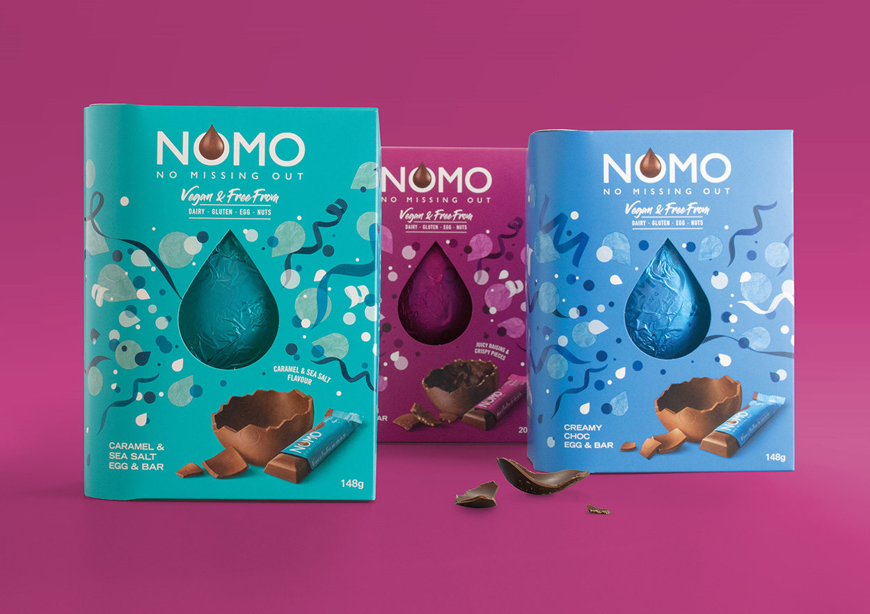 nomo easter vegan chocolate egg and bar range