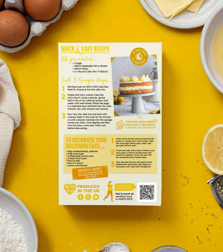 Carrs Packaging Reverse Lemon Sponge