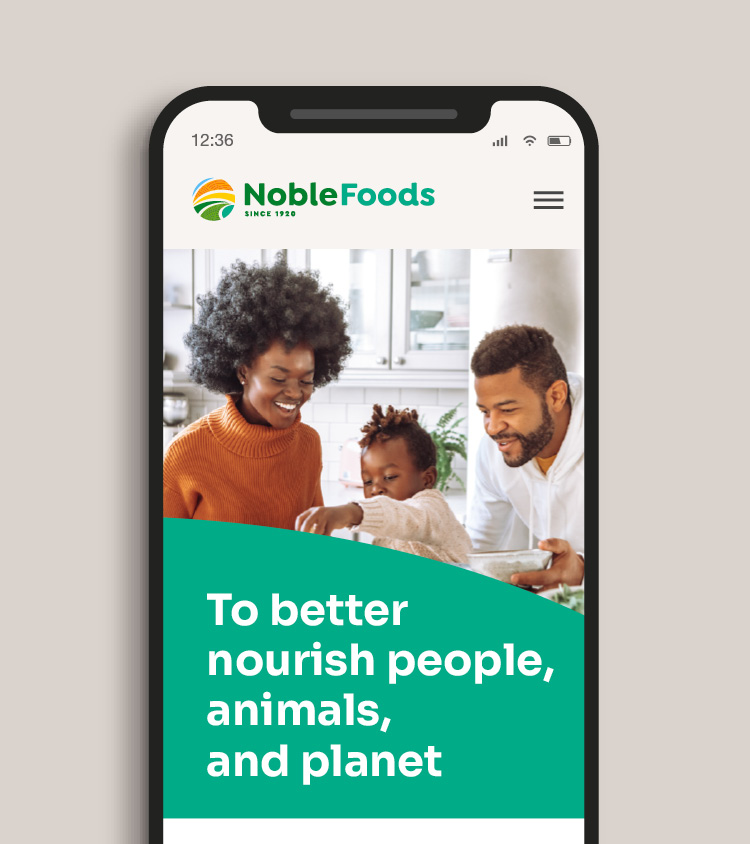 Noble foods mobile view